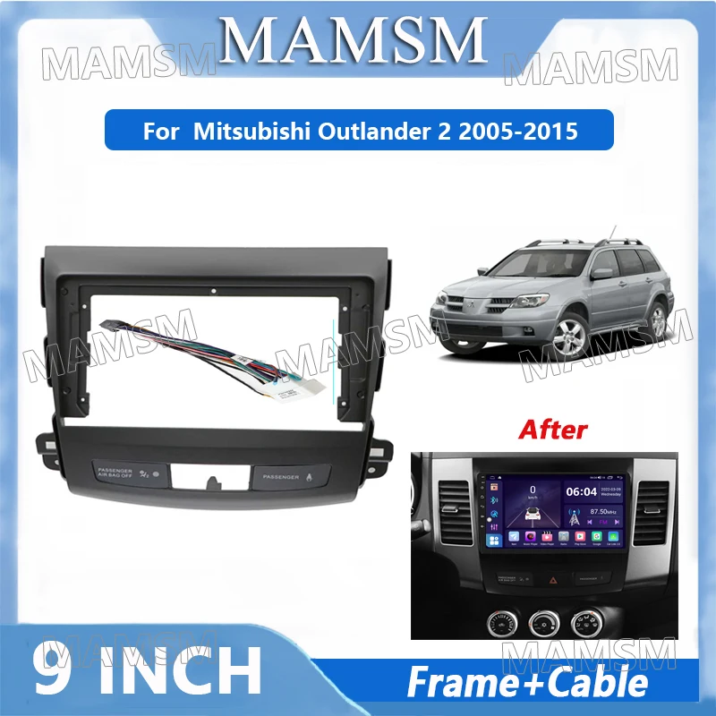 

2 Din Radio Frame Adapter For Mitsubishi Outlander 2005-2015 Car Android Player DVD Audio Panel Mount Installation Fascia Frame