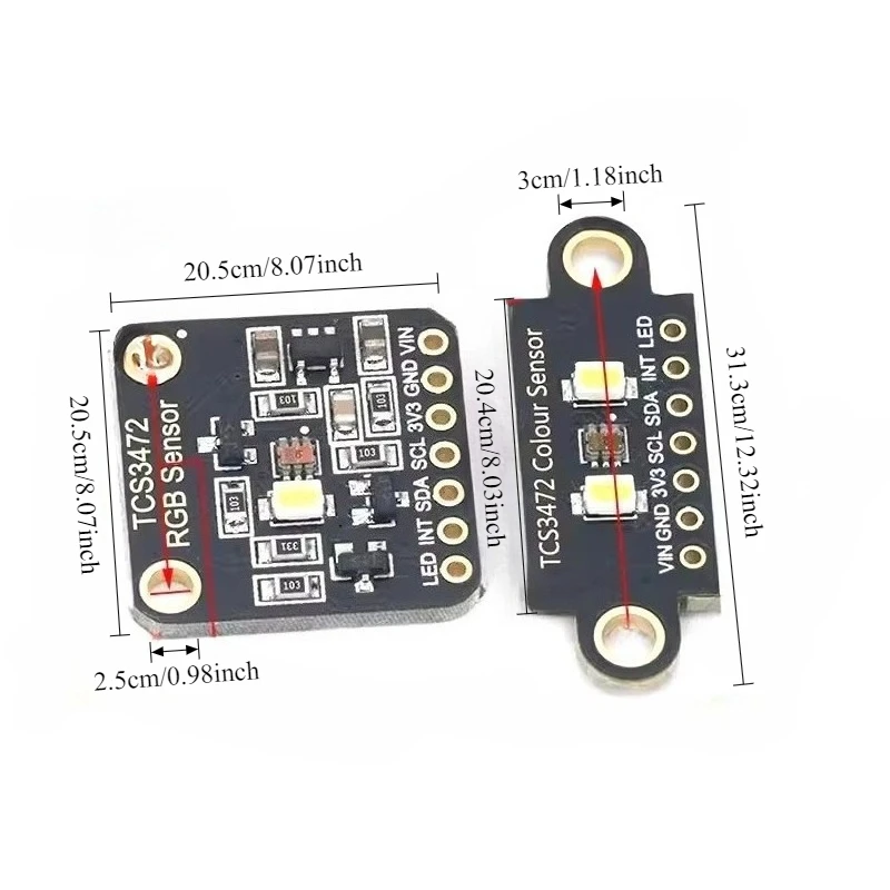 TCS34725 Color Sensor Module RGB Light Detection IIC Interface for Arduino STM32 Color Recognition DIY Project