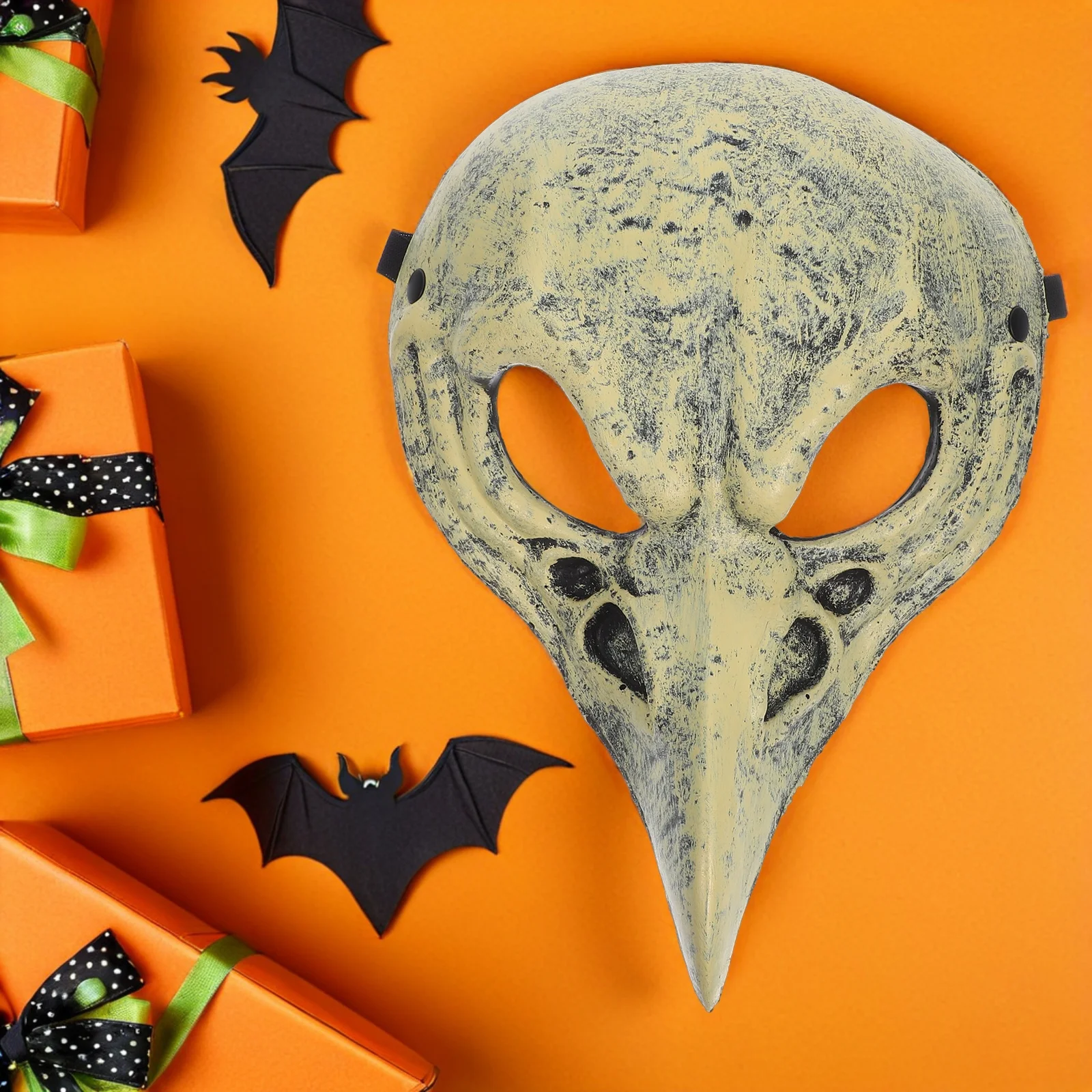 Máscara de caveira de pássaro para festa de Halloween Estrutura óssea realista Leve Ajuste confortável Abertura respirável para cosplay e