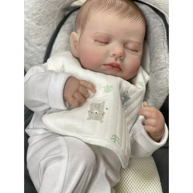 

49CM Bebe Reborn Doll Loulou Soft Touch Lifelike Newborn Sleeping Baby Hand Paint 3D Skin with Visible Veins muñeca bebe reborn