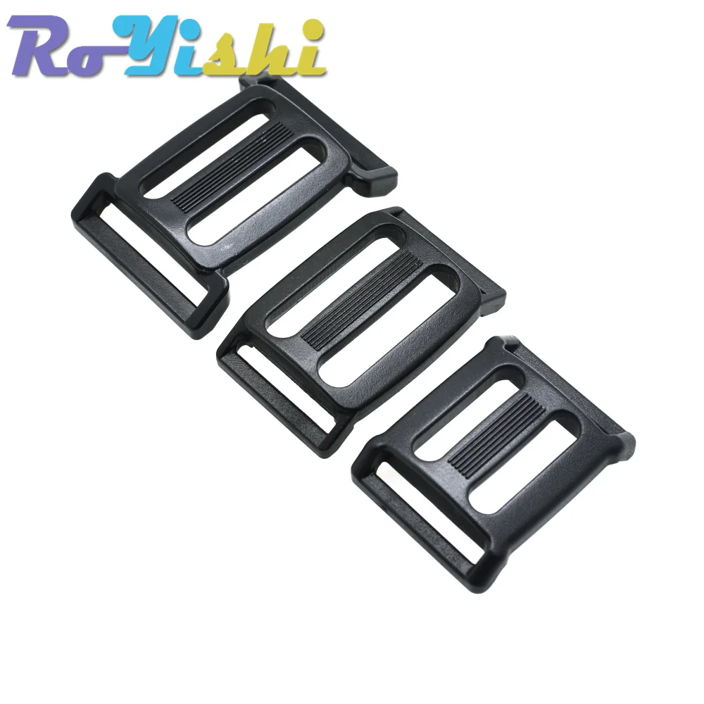 10 Pcs/Pack Plastic Multi-function Tri-Glide Slider Adjust Arched Buckle for Ourdoor Backpack Bags Webbing