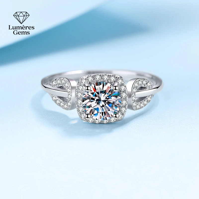 

LumièRe Gems Pure Platinum PT950 Women'S Ring Set With Morganite And Diamond Shining With Diamonds Genuine Item With Certificate