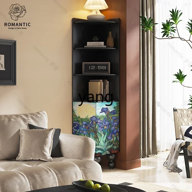 LH  Modern Simple Iris Corner Cabinet Living Room Triangle Cabinet Corner Cabinet Solid Wood Storage