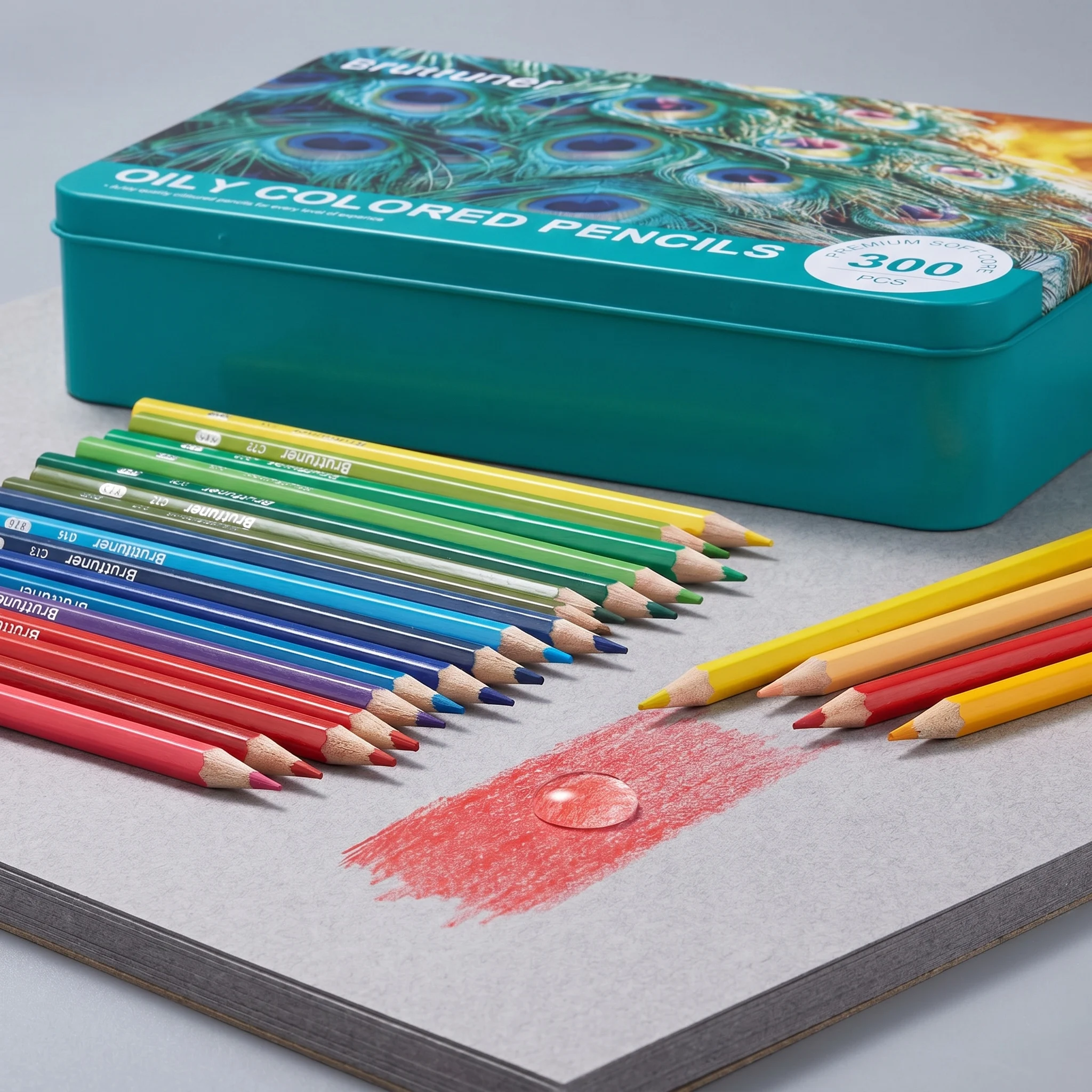 Pro Oily Colored Pencils,Set of 180/240/300/520 Colors,Artists Soft Core with Vibrant Color,Ideal for Drawing Sketching Shading