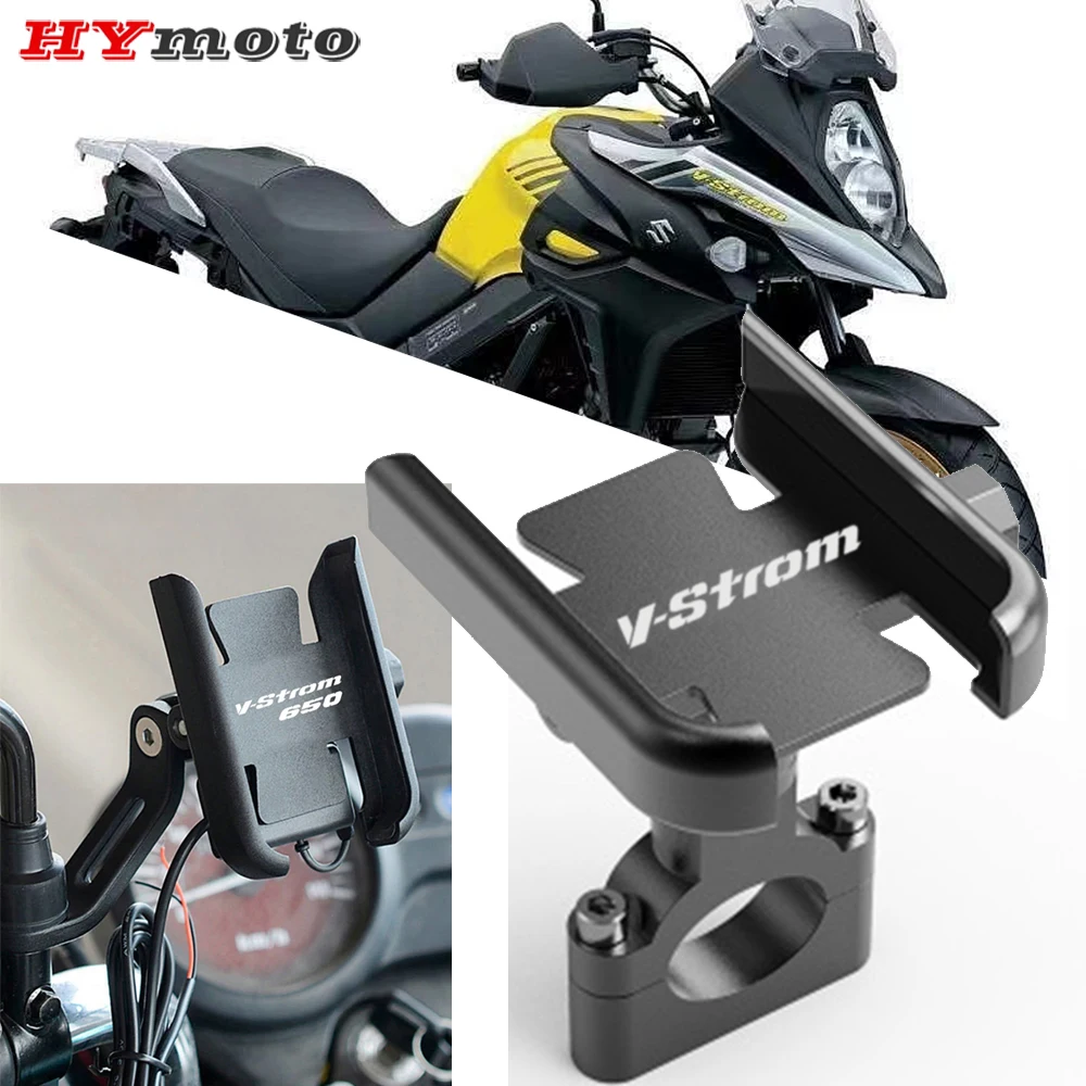 For SUZUKI V-Strom 250 1050 XT V Strom 650 VStrom 800DE DL650 DL1000 Motorcycle Handlebar Mobile Phone Holder GPS Stand Bracket