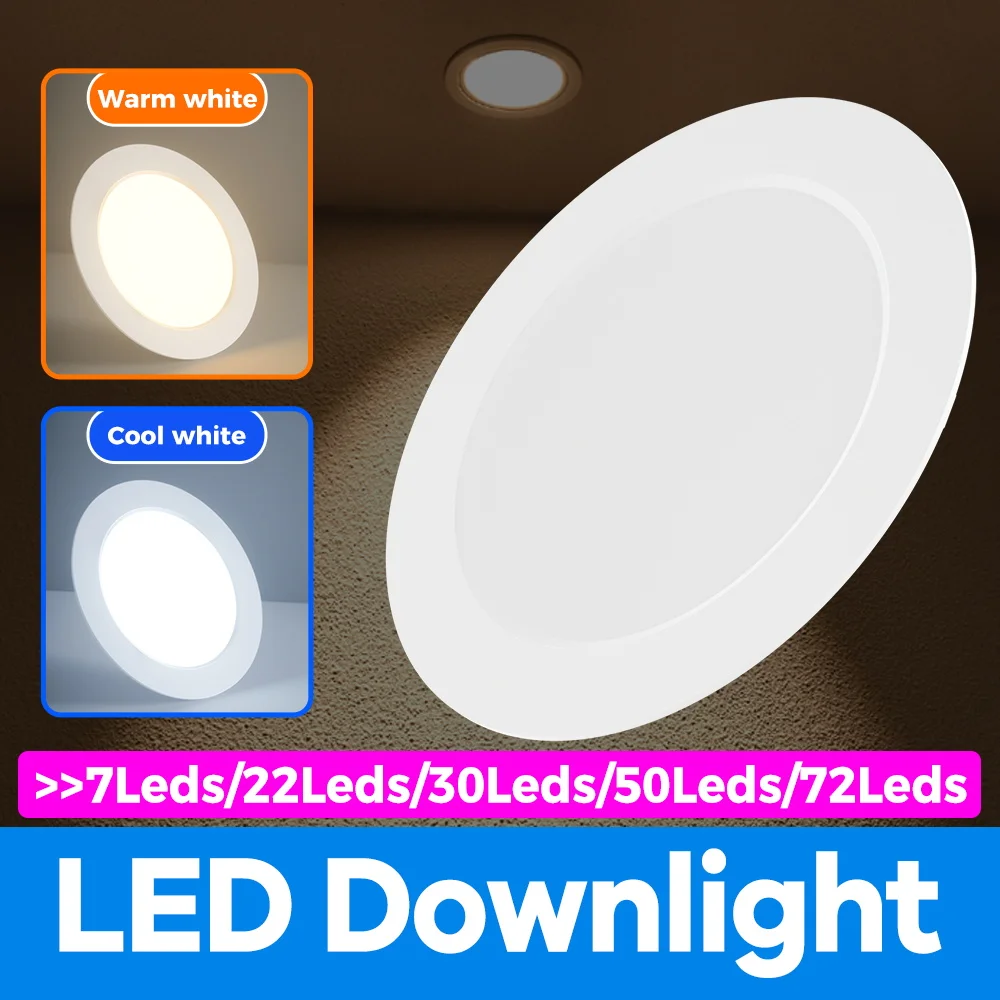 25W LED Downlight Round AC220V Recessed Ceiling Lamp Indoor Spotlights Home Study Storage Room Kitchen Foyer Study Soft Lighting