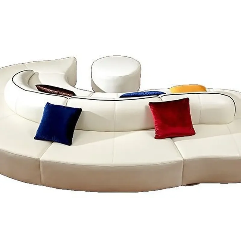 Creative Irregular Modular Sofa for Cinema Hotel Mall Lounge Library Unique Curved Seating Furniture