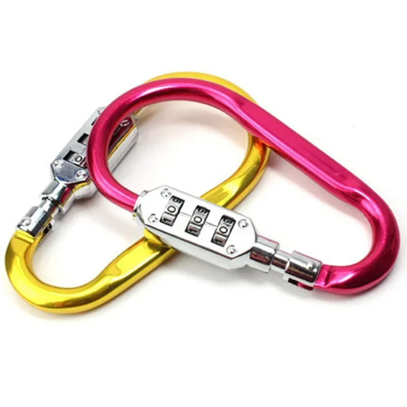 snap hook for bag Combination Lock Bottle Hook Buckle carabiner Padlock for travel Camping Hiking Security Hardware