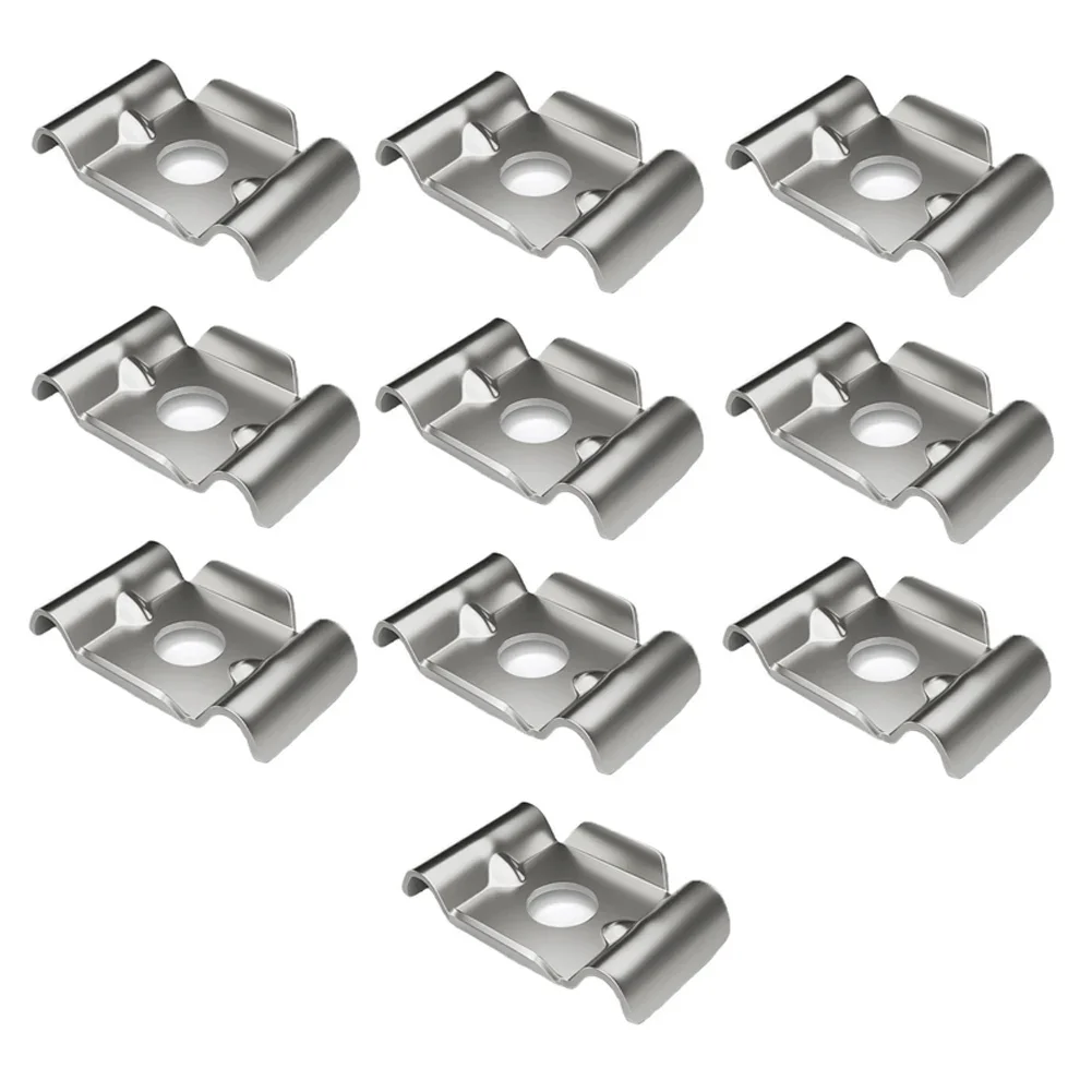 Double Pole Fence Clamp Kit Clamp Set Pole Pad Fixing Part Silver Double Pole Fence Bracket Reinforced Beads Design