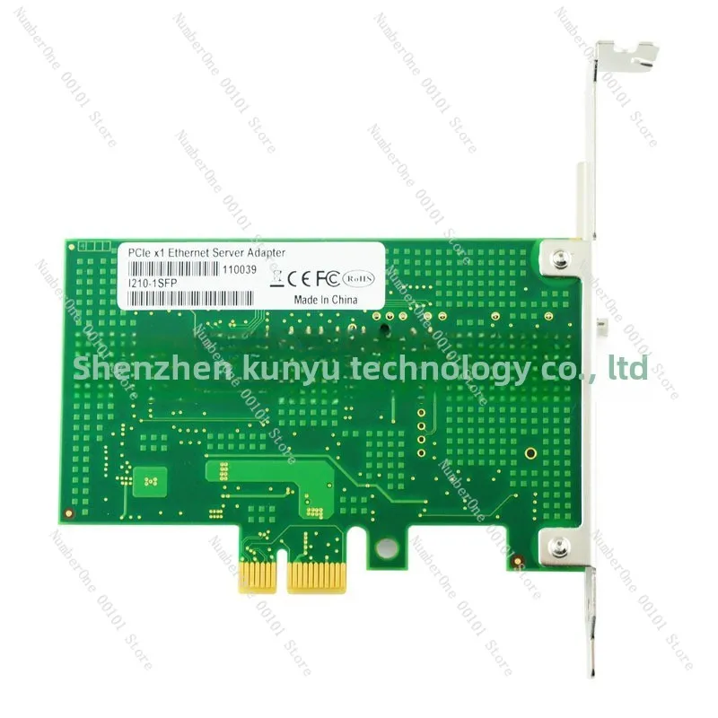 PCIe X1 Gigabit Fiber NIC I210AS Chip Single Port SFP Ethernet Card Support Single Multimode Fiber