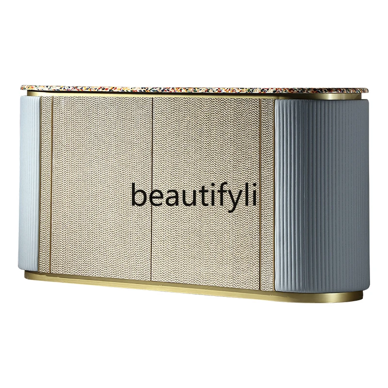 

Italian modern light luxury dining side cabinet storage decorative cabinet design, furniture