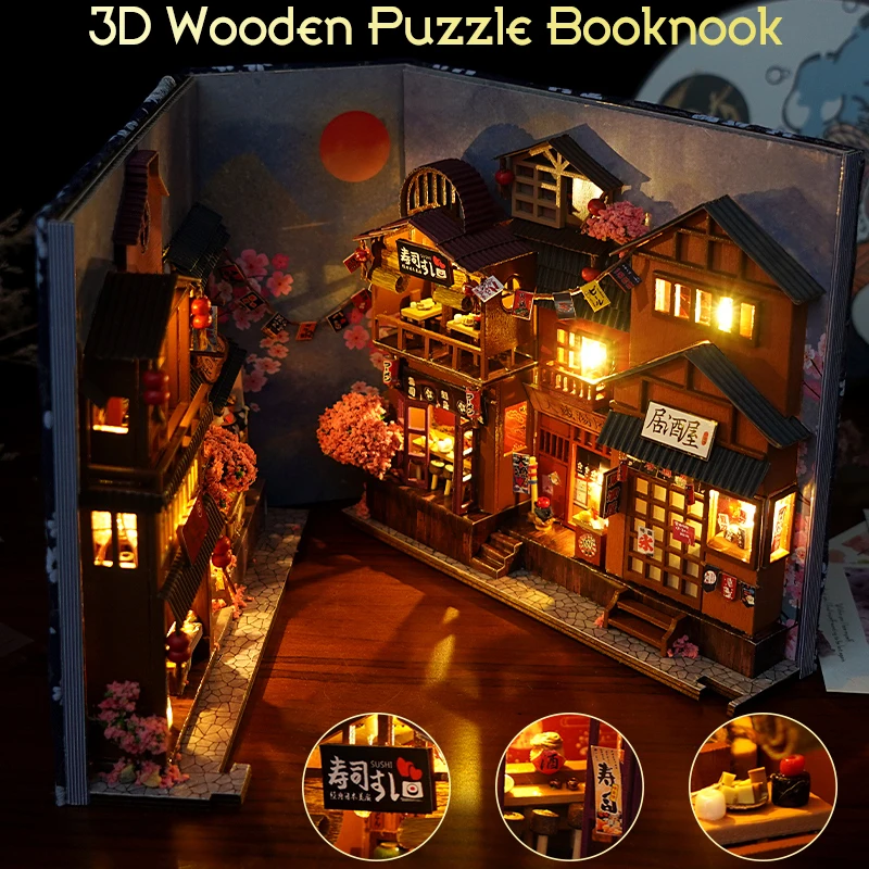 3D Wooden Puzzle DIY Book Nook - Book Nook Shelf Insert Alley Diy 评论和价格