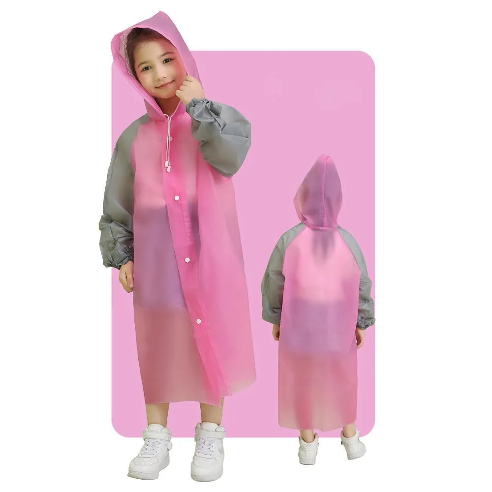 Non-disposable Children's Full-body Raincoat Primary School Students One-piece Thickened Raincoat EVA Children's Raincoat