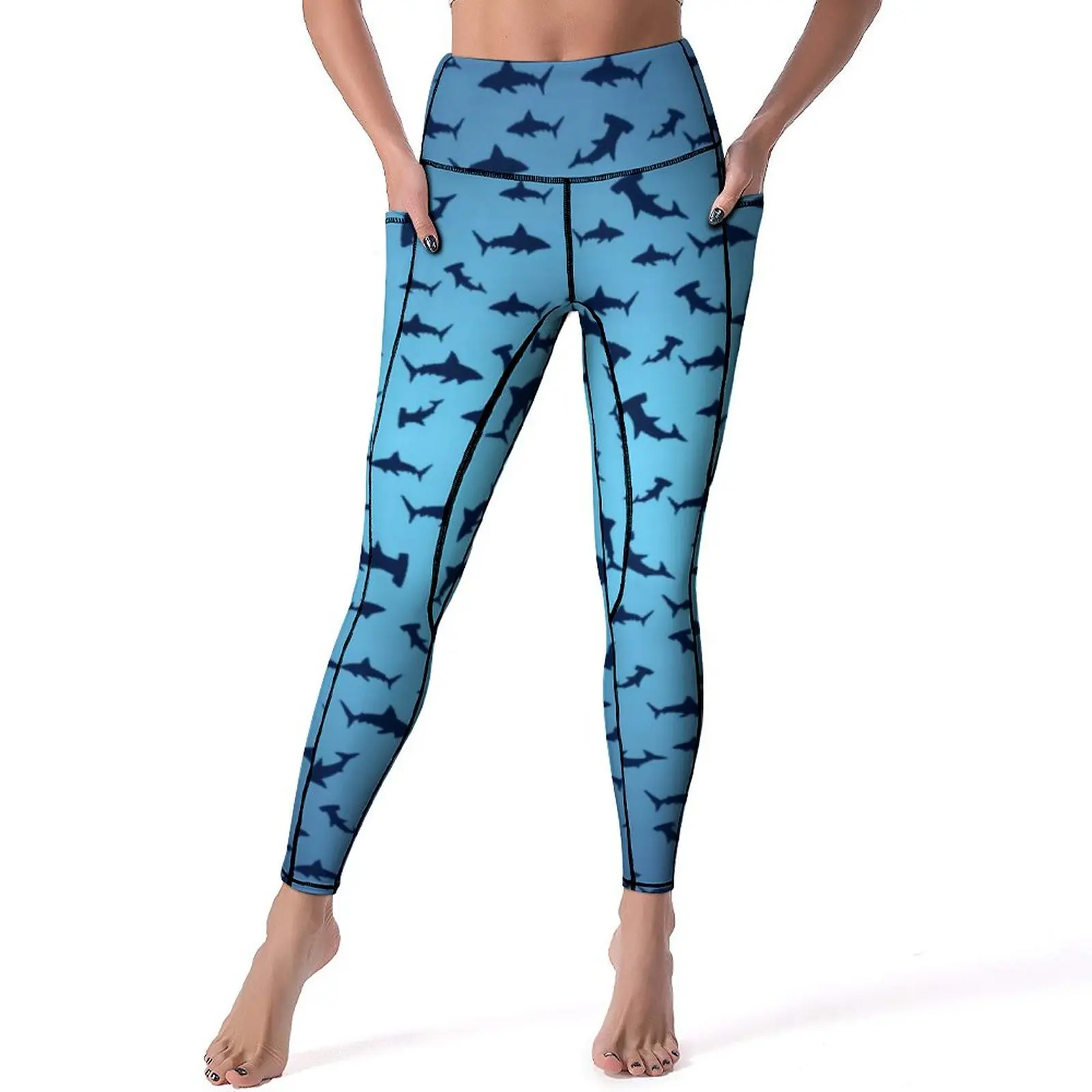 

Shark Art Print Leggings Hammerhead Sharks Fitness Yoga Pants Push Up Cute Leggins Stretch Design Sport Legging Birthday Gift