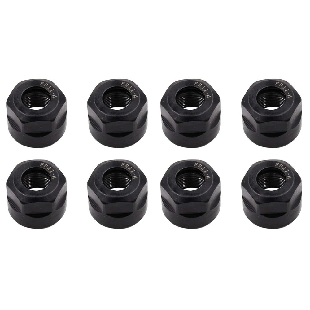 ABKJ-8Pcs ER11-A Type M14 Thread Collet Clamping Hex Nuts, For CNC Milling Chuck Holder Lathe view 3