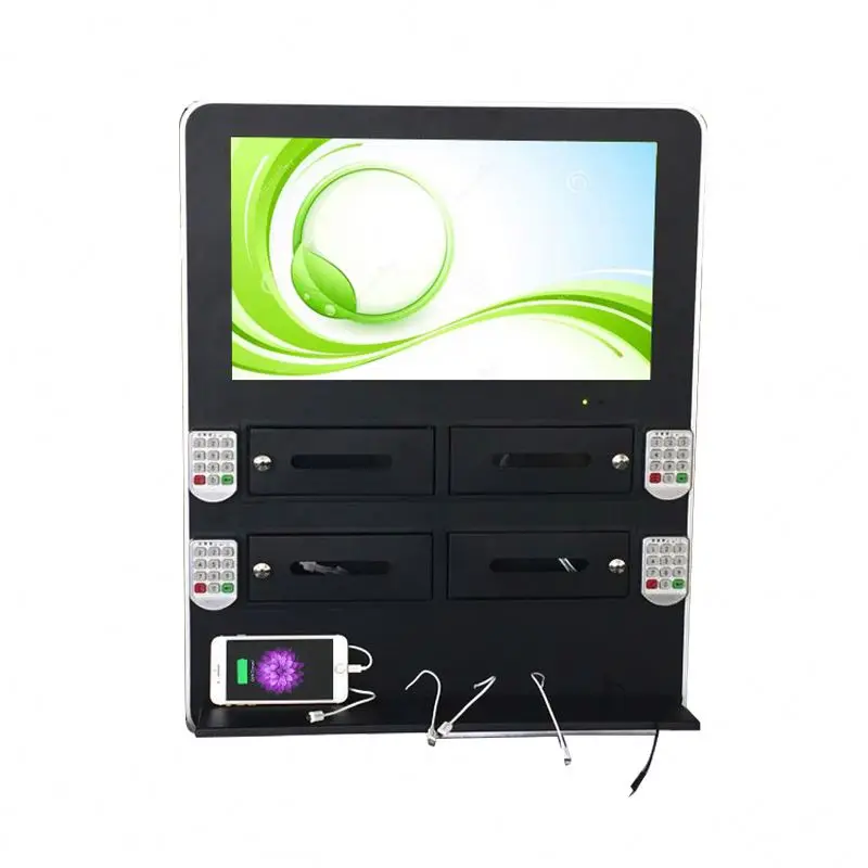 Wall Mounted Mobile Phone Charging Station with 21.5' AD Screen