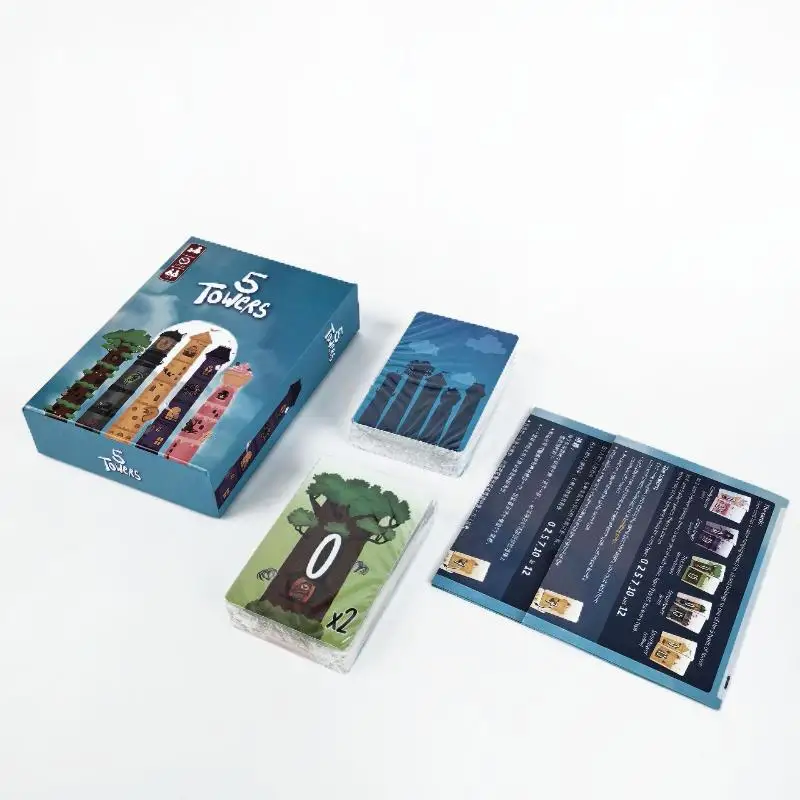 

[JN] 1 Set Funny Strategy Party Casual Puzzle Game 5 Towers Board Games For 2/6 Players Fast Paced Card Game Family