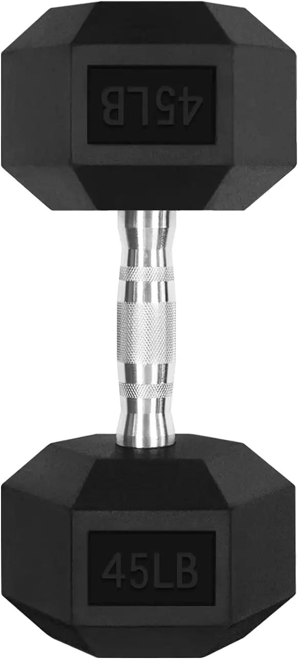 

5 300LBS Rubber EncasedDumbbell Sets with Optional Rack for Home Gym Coated Hand Weights for Strength Training Workouts