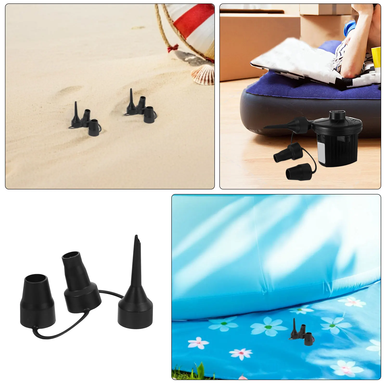 16Pcs Inflatable Pump Nozzles: Heavy Duty Plastic Replacement Nozzles for Air Mattress Pool Sofa - Efficient Fast Inflation Pump