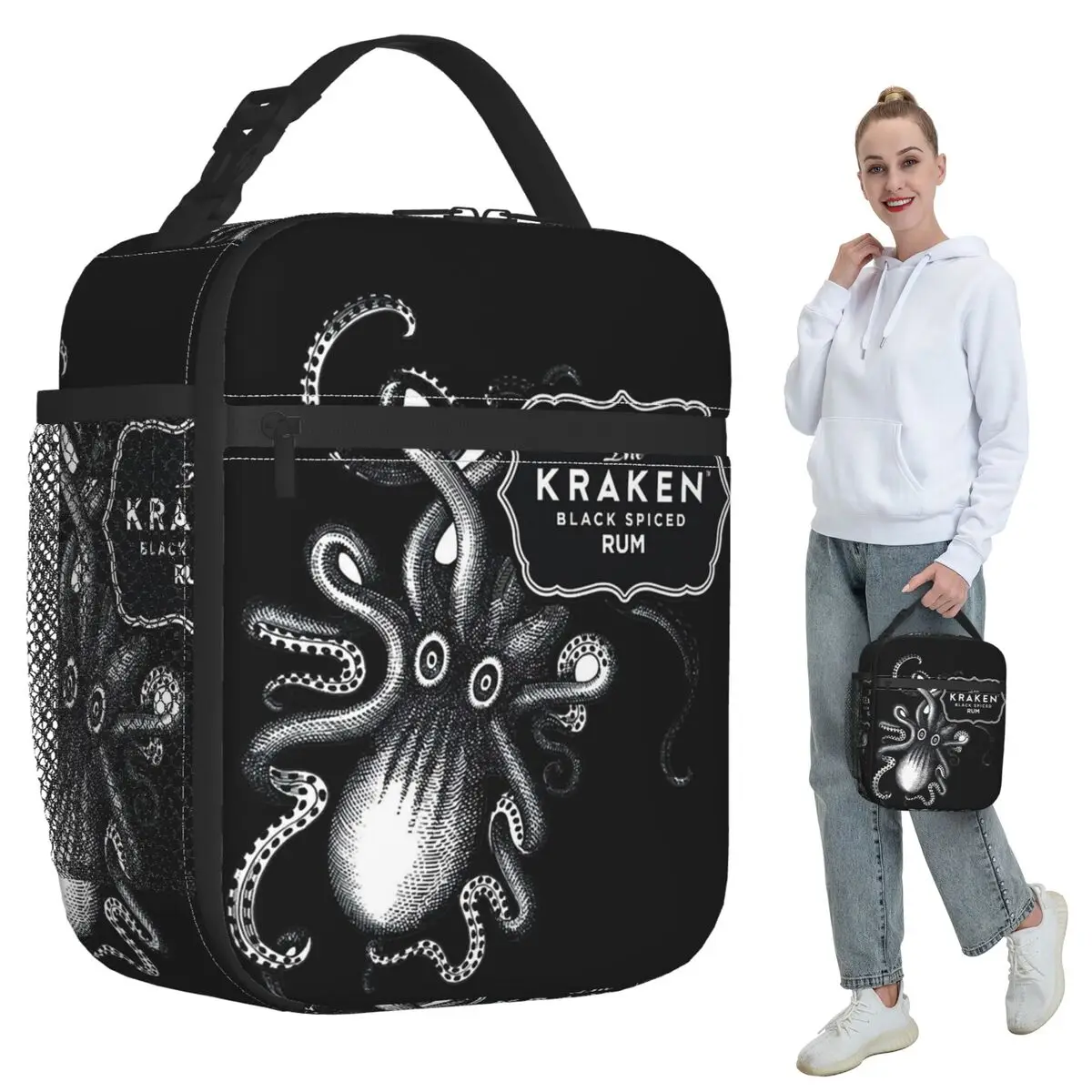 

Kraken Rum Insulated Lunch Bag for Kids School Cooler Thermal Food Box Tote Leakproof Lunch Boxes Container
