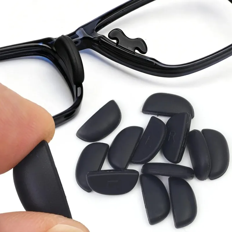 Insertion Type Non-slip Glasses Nose Pad Half Moon Shaped Socket Soft Silicone Transparent Bayonet Type Nose Pad Accessory