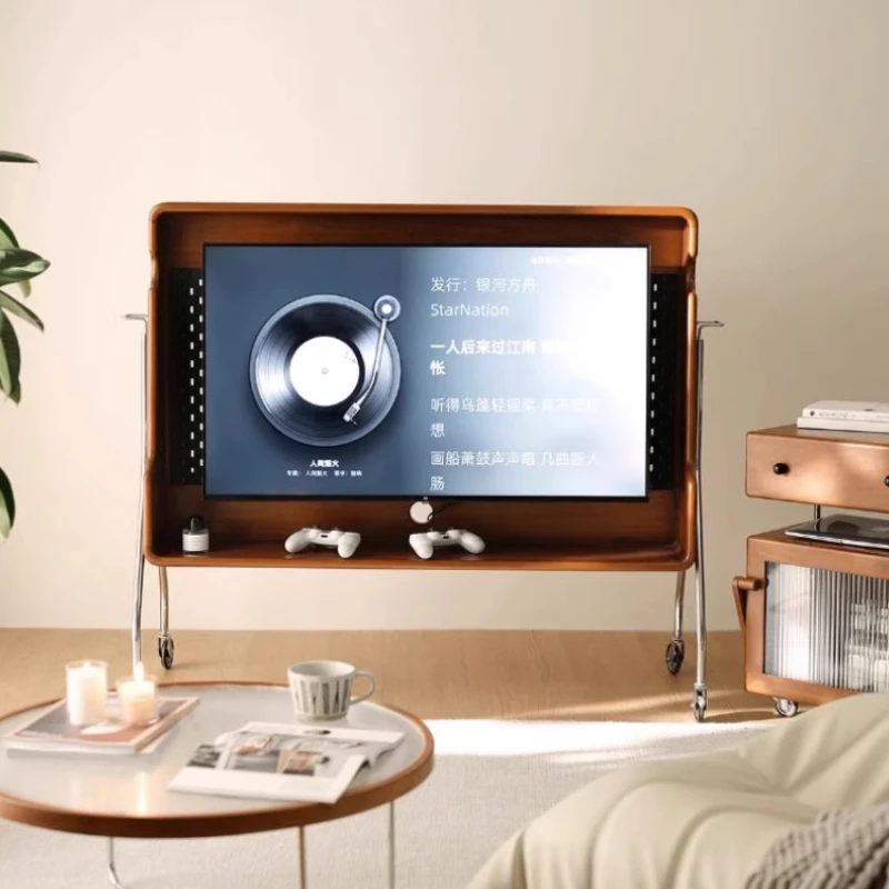 

Скандинавская подвижная регулируемая подставка для телевизора для гостиной, современный дизайнерский шкаф на колесах, угловой шкаф для телевизора из орехового дерева, мебель для дома