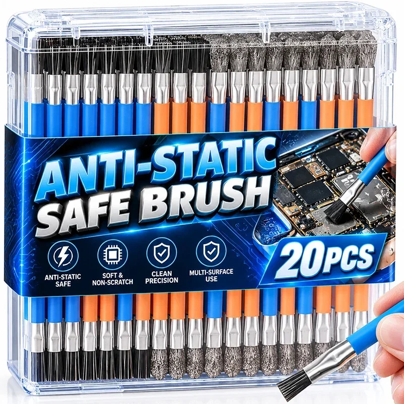 20/1x Anti-Static Safe Brush Double Headed Motherboard Brushes Mobile Phone Circuit Board Repair Tools Cleaning Wipe Supplies