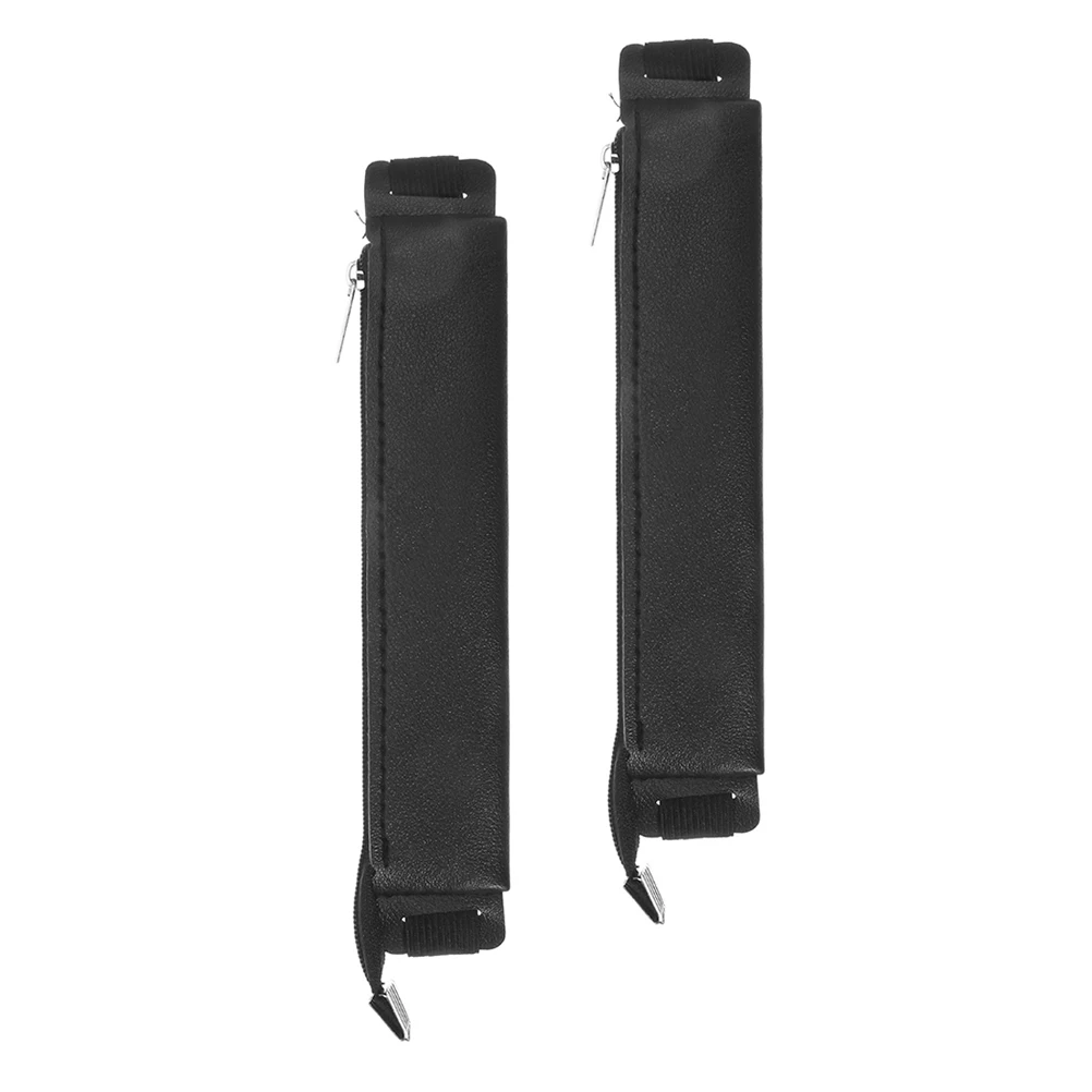 

2pcs Pencil Pouch Binder Large Capacity Zippered Stationery Bag For Journal Planner Travel Office Use Elastic Material