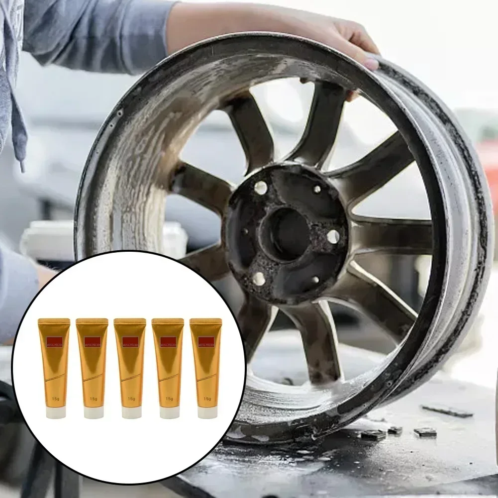 

5 шт. 15 г крем для полировки металла, полировальная паста, многофункциональный чистящий крем для удаления ржавчины для нержавеющей стали, латуни, алюминия