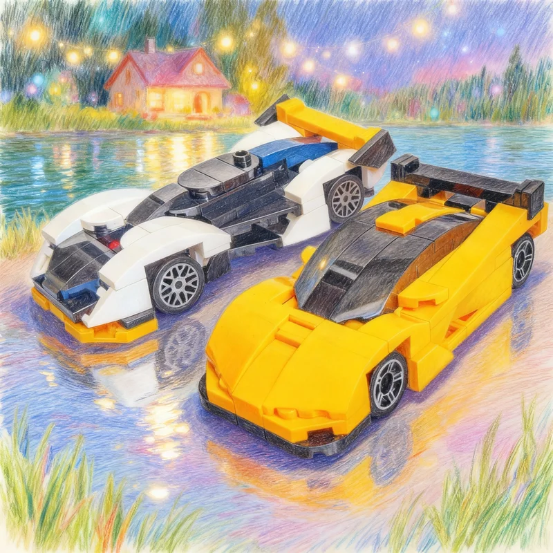 

Набор из 117 деталей MOC: Миниатюрные McLaren LM без наклеек, модель City Champions, строительные блоки, конструктор, развивающая игрушка, рождественский подарок, DIY
