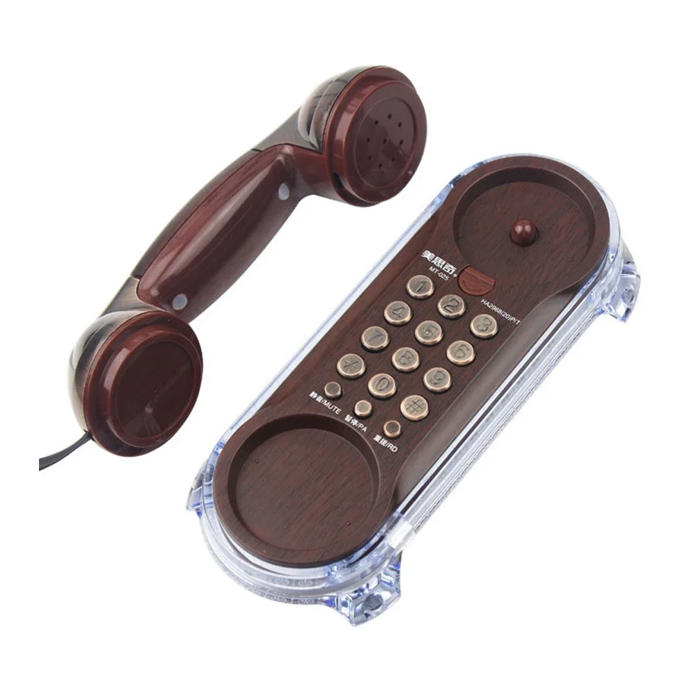 Small Size Trimline Corded Phone Antique Mini Retro Wall Mounted Telephone with Light, Old Fashion Classic Vintage Telephone