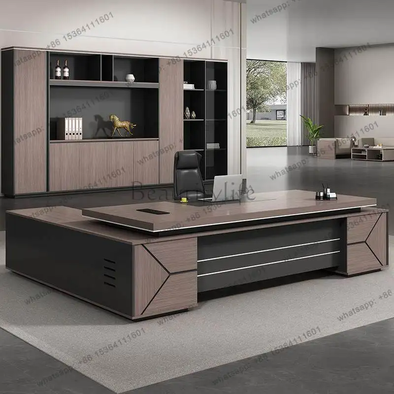Bild 3: Computer-Esthetik Büroschreibtisch Holz Luxus Executive Nordischer Büroschreibtisch Europäisch