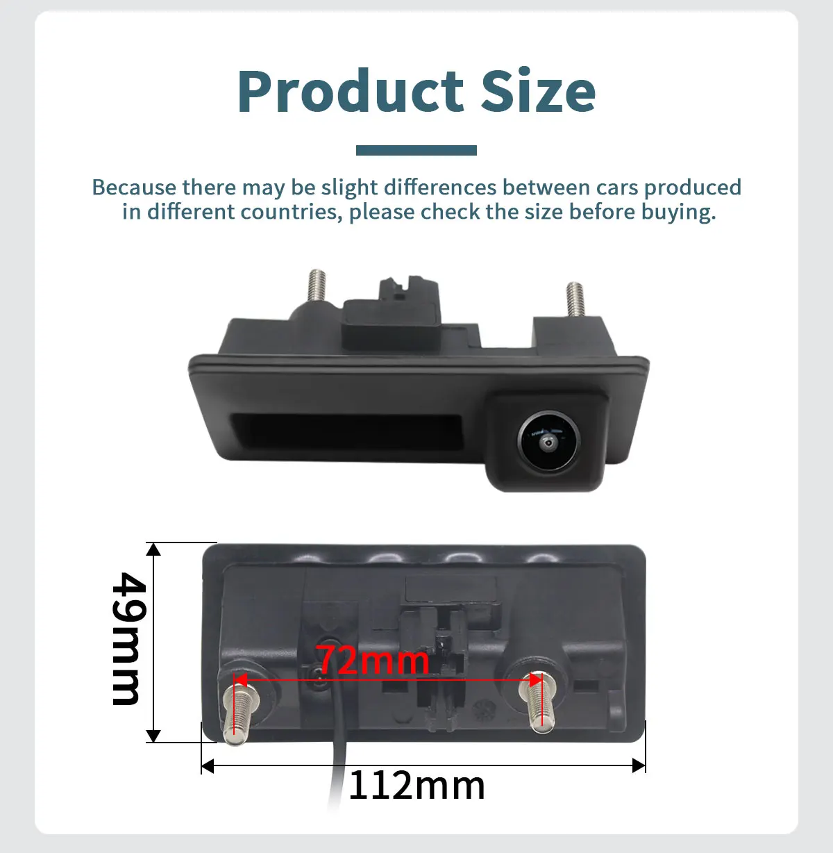CVBS AHD Auto-Rückfahrkamera Wasserdicht für VW Volkswagen Golf Passat B5 Tiguan Jetta MK6 Audi A3 A4 A5 Q5 A6 B6 – Detail 2