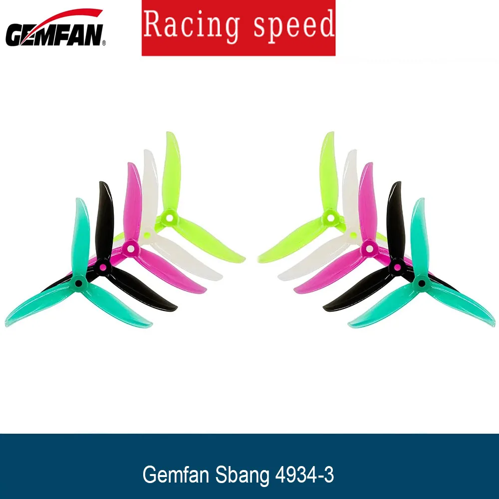 8 قطعة/4 أزواج Gemfan SBANG 4934 4.9X3.4X3 3-Blade PC المروحة CW CCW SBANG الدعائم لطائرات بدون طيار FPV حرة 5 بوصة عصير Sbang DIY