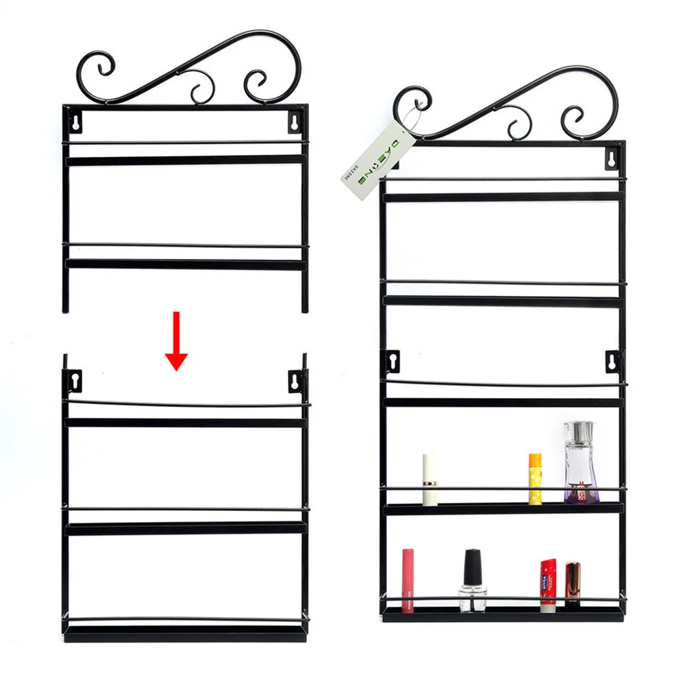5 Tier Nail Polish Wall Mount Organizer Metal Rack Perfume Display Makeup Holder Shelf up to 100 Bottles