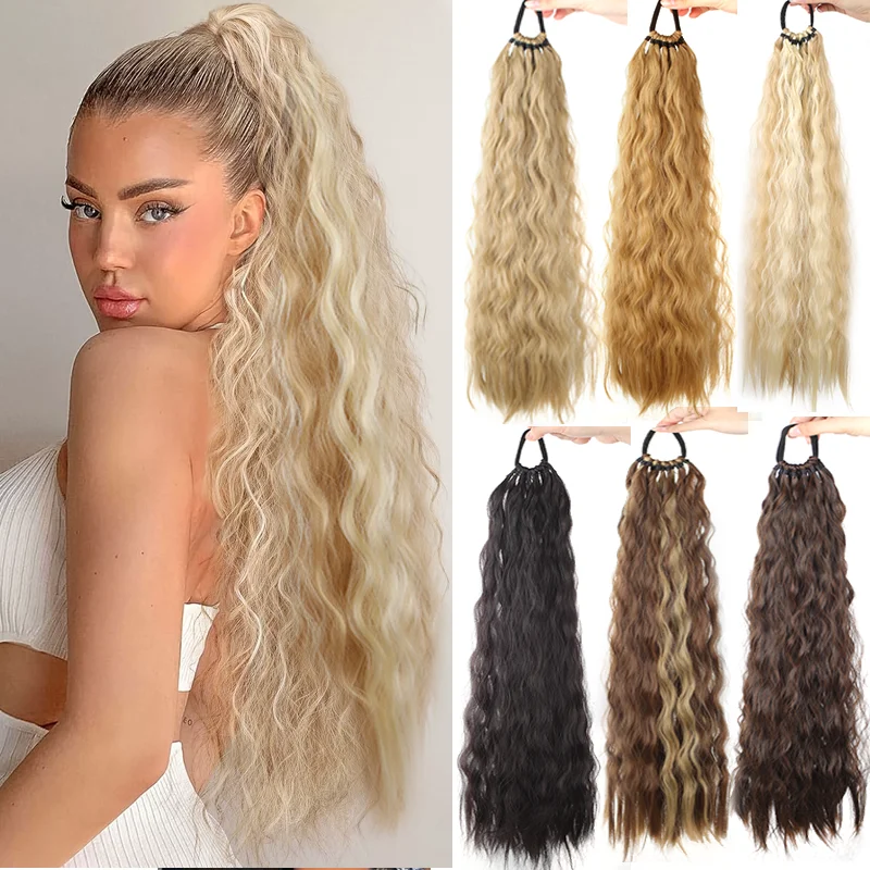 DIY Braided Hair Ponytail Synthetic Wig Made of Heat-Resistant Material Suitable for Daily Wear to Increase Hair Volume