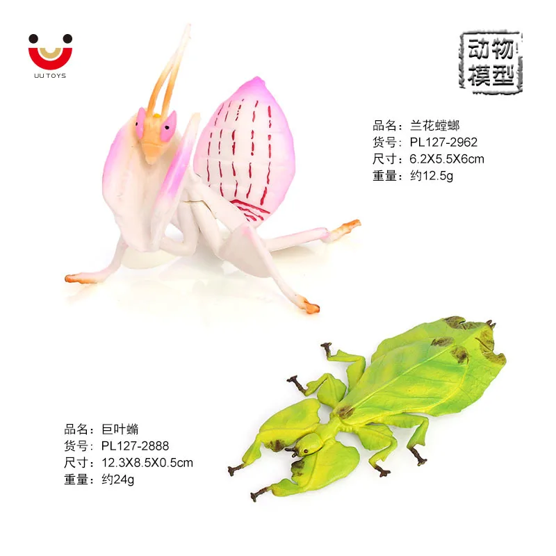 Children's cognitive simulation insect model science and education props orchid mantis giant leaf bug animal toy decoration