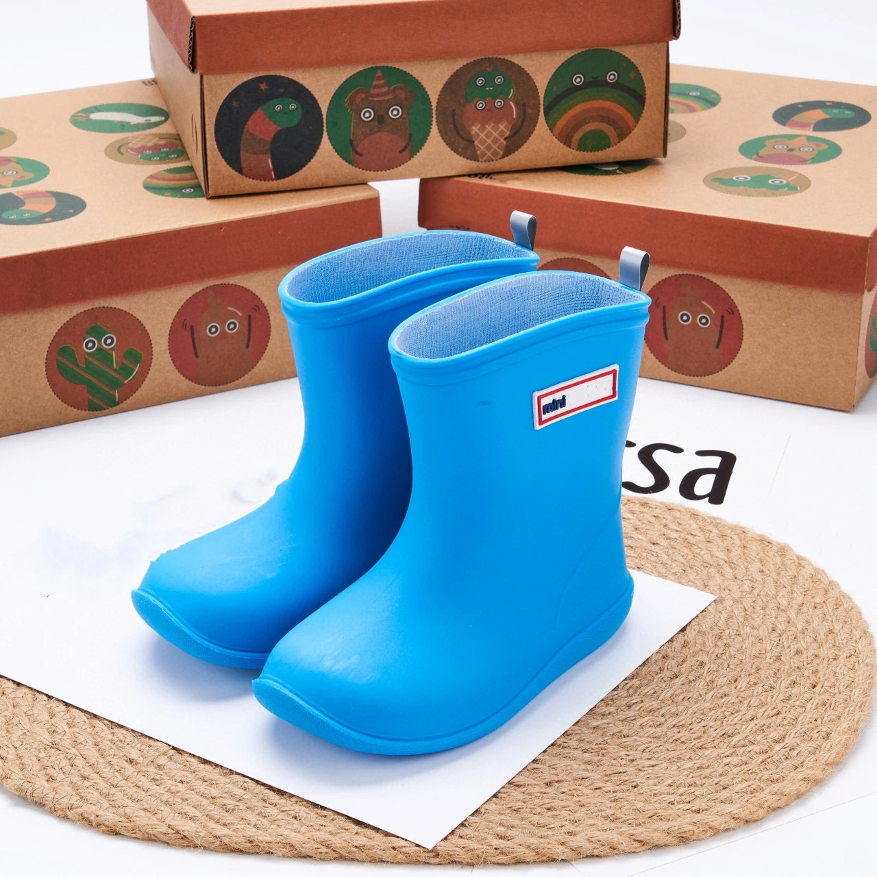 Botas infantis de chuva cor doce, sapatos de chuva para alunos do ensino fundamental, botas de gelatina antiderrapantes para meninos e meninas, moda