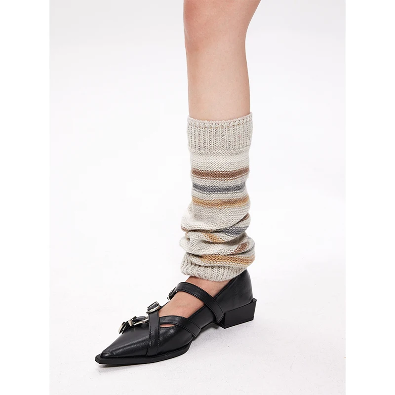 Tube Socks Women's Mori Style Vintage Striped Knitted Cotton Gradient Color Shaping Fashion Casual Simple Four Seasons Universal