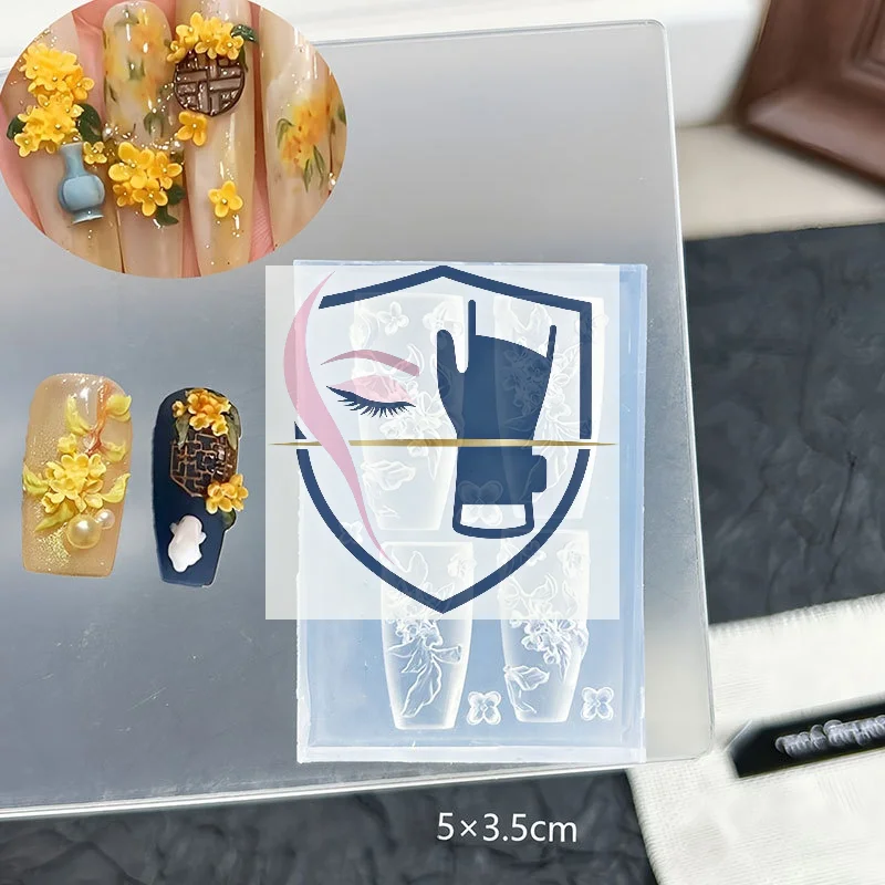 Bowknot فراشة زهرة 3D سيليكون مسمار العفن النمط الصيني الإغاثة مانيكير قوالب تصميم أداة DIY مسمار الفن الديكور #1