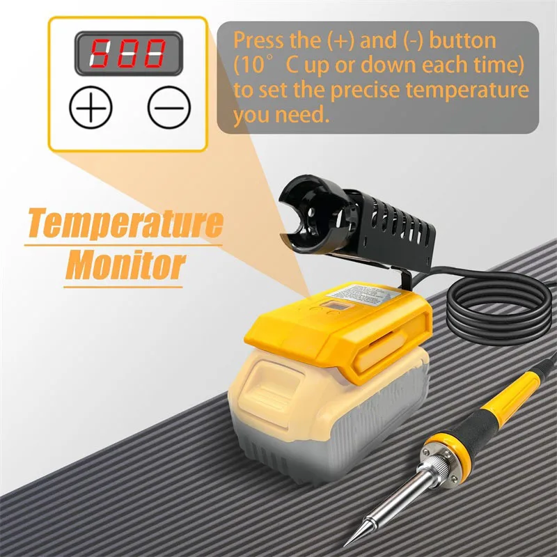 ل ديوالت 18 فولت 20 فولت بطارية 60 واط اللاسلكي الكهربائية سبيكة لحام أداة لحام 300-500 ℃ درجة الحرارة قابل للتعديل التدفئة السريعة #3