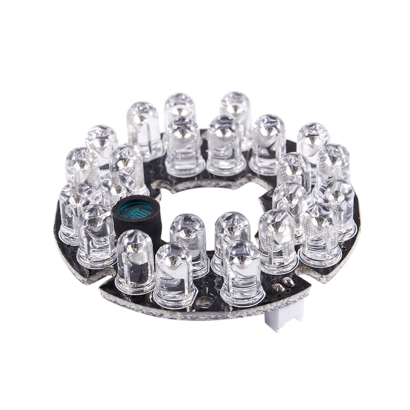 IR 적외선 램프 보드, 2X CCTV 카메라, 10Mil, 90 도 적색, 5mm, 24 LED 전구