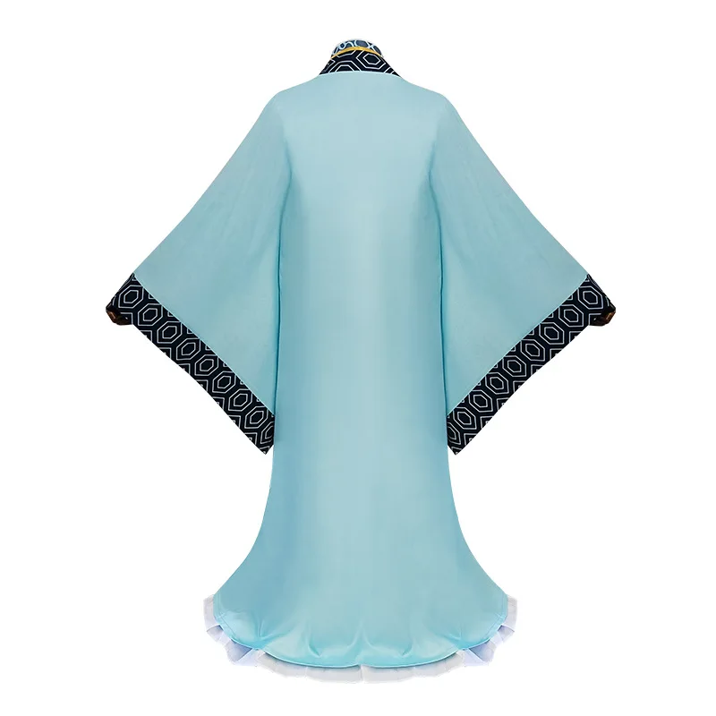 Anime ya boy kong zhuge ming cosplay kostüm koumei fan perücken blaugrün gewand outfit paripi koumei tsukimi eiko männer party kleid