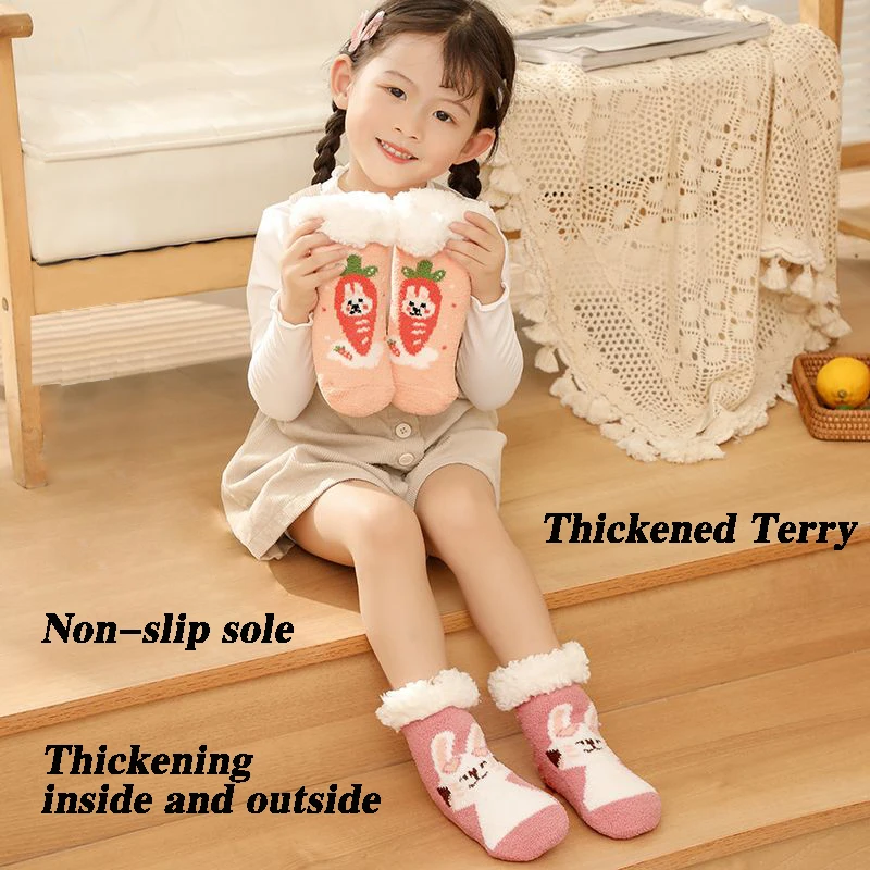 Christmas Women Baby Anti-slip Socks Thicken Warm Winter  Cute Funny Gift for Daughter Kawaii Boys Girls Home Sleep Floor New