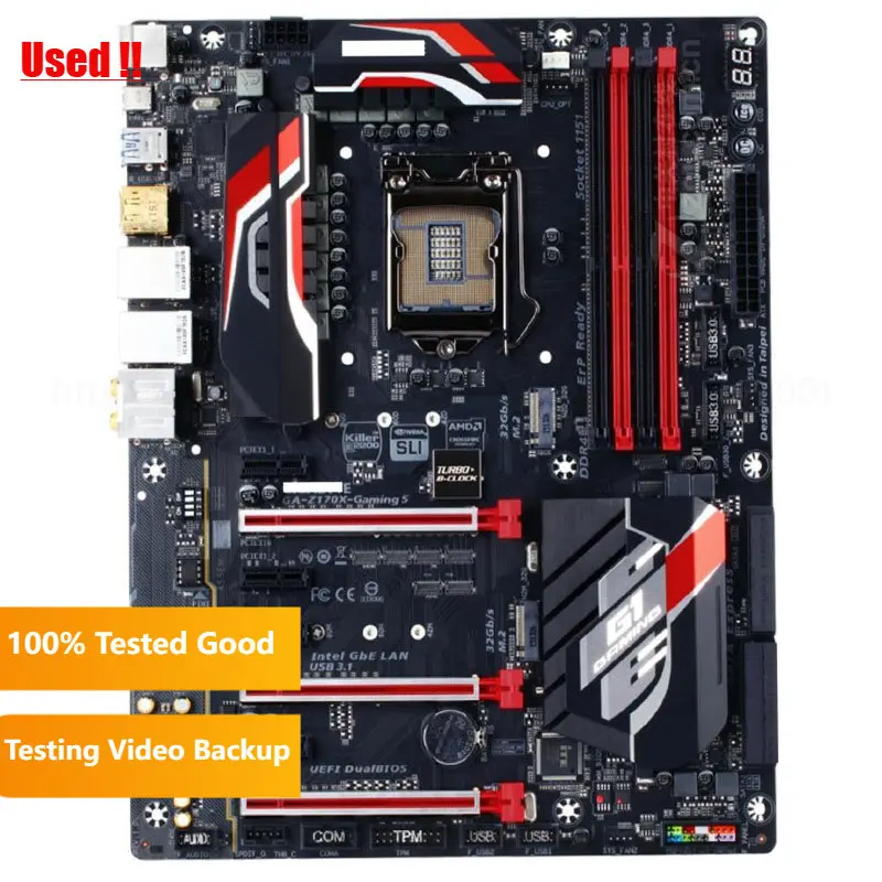 Imagem -02 - Placa-mãe Gaming Ga-z170x-gaming Lga 1151 Intel Z170 Hdmi Sata gb s Usb 3.1 Atx Gigabyte-g1