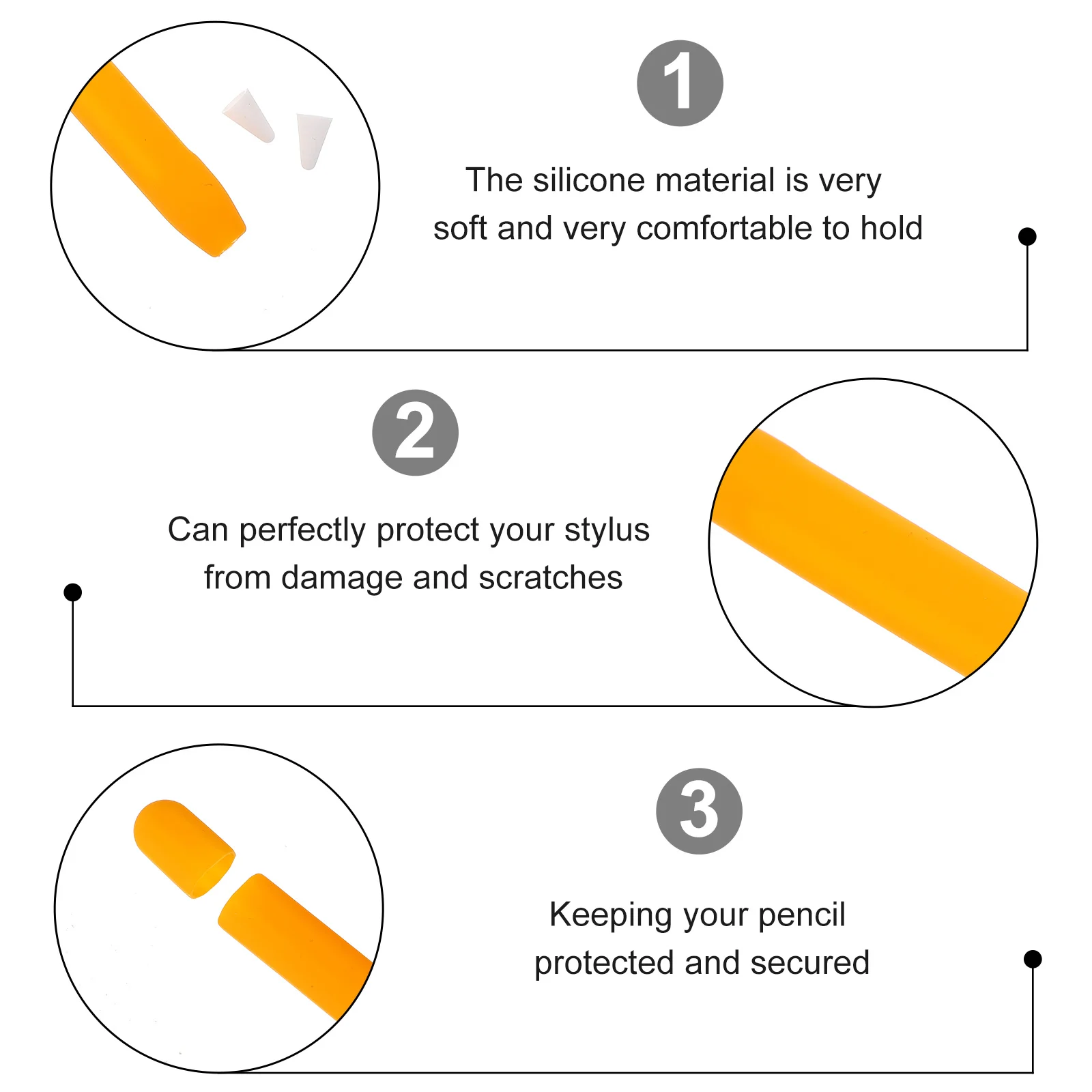 

Stylus Pen Protective Sleeve Silicone Anti-Fall Carrot Shape Non-Slip Cover for Pencil 2 Stylus Pen Case Holder