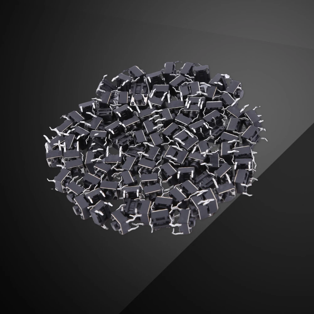 100PCS Tactile Push Button DIP Switch for PCB Applications Compact Vertical Micro Switch 6X6X5mm Electronic Parts