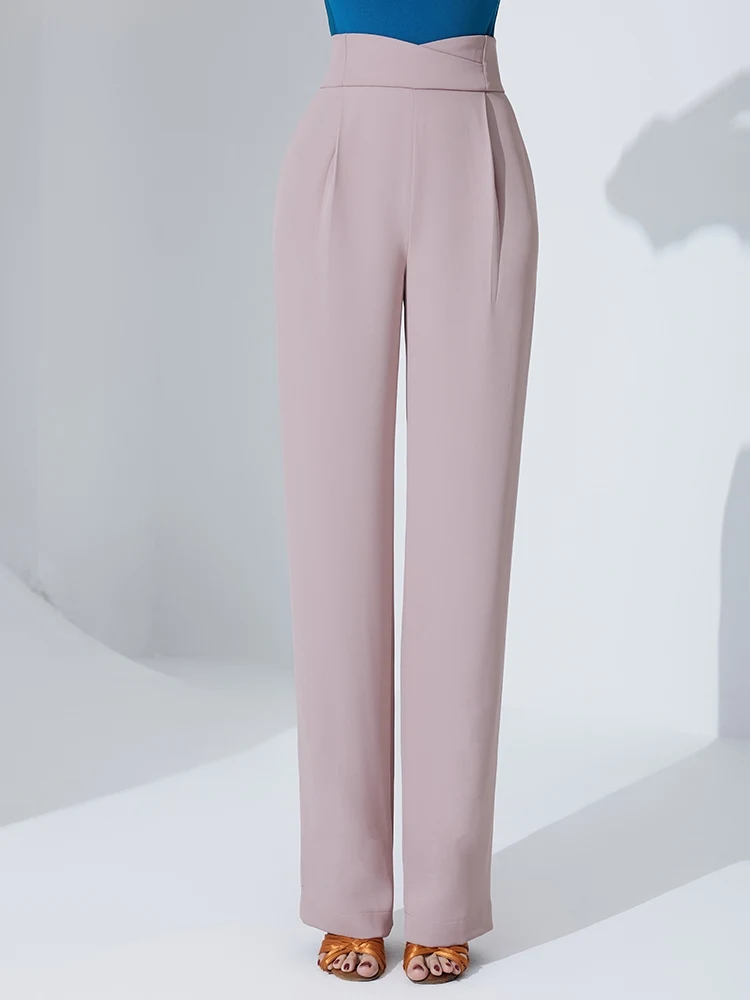 

Женские костюмы для латинских танцев, тренировочные брюки с высокой талией, брюки для бальных танцев, современные танцевальные брюки, одежда для танцев чача, танго, самбы, DQL11649