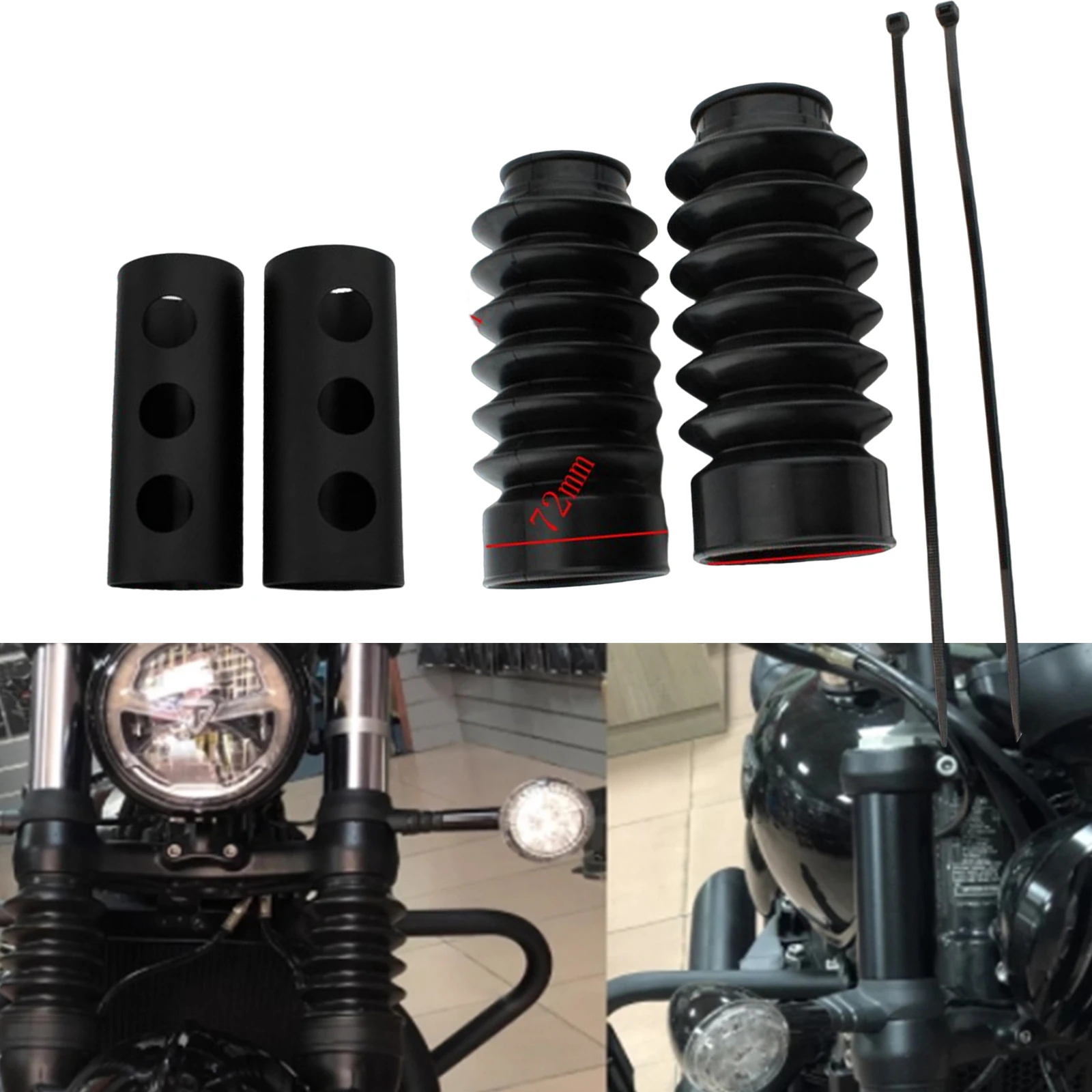 

Motorcycle Front Fork Shock Absorber Dust Cover Gaiter For Triumph Bonneville Bobber 2017-2024