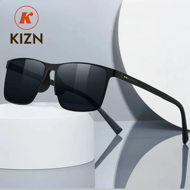 

Мужские поляризационные солнцезащитные очки KIZN в ретро-стиле, модные, из алюминия и магния, с защитой от УФ-излучения, для вождения и рыбалки, оптические очки